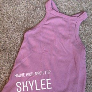 Mauve high neck tank